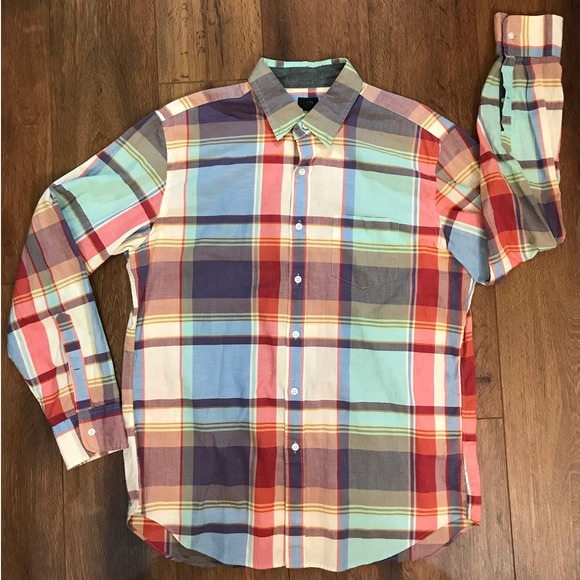 J. Crew Other - J. Crew Men's Button Down Shirt Size Large 100% Cotton Plaid Long Sleeve